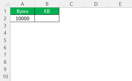 Bytes to KB