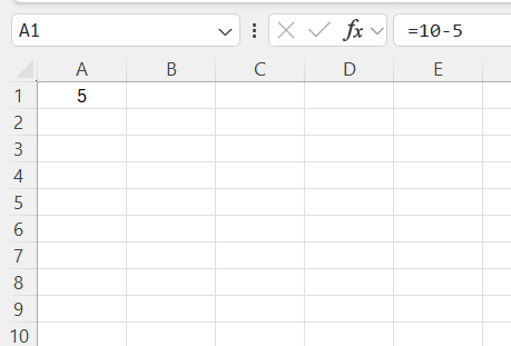 Minus in Excel