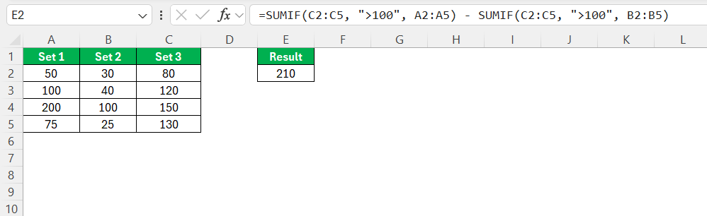 Minus in Excel