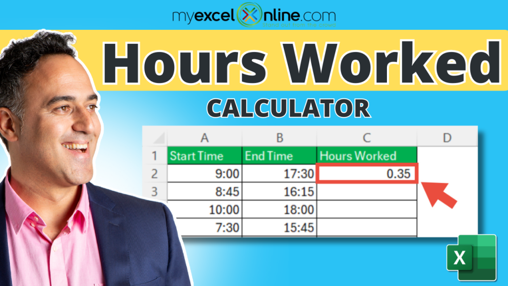 Calculate hours and minutes worked