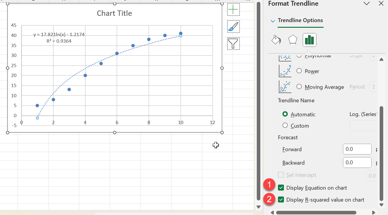 How to Create a Logarithmic Curve in Excel 
