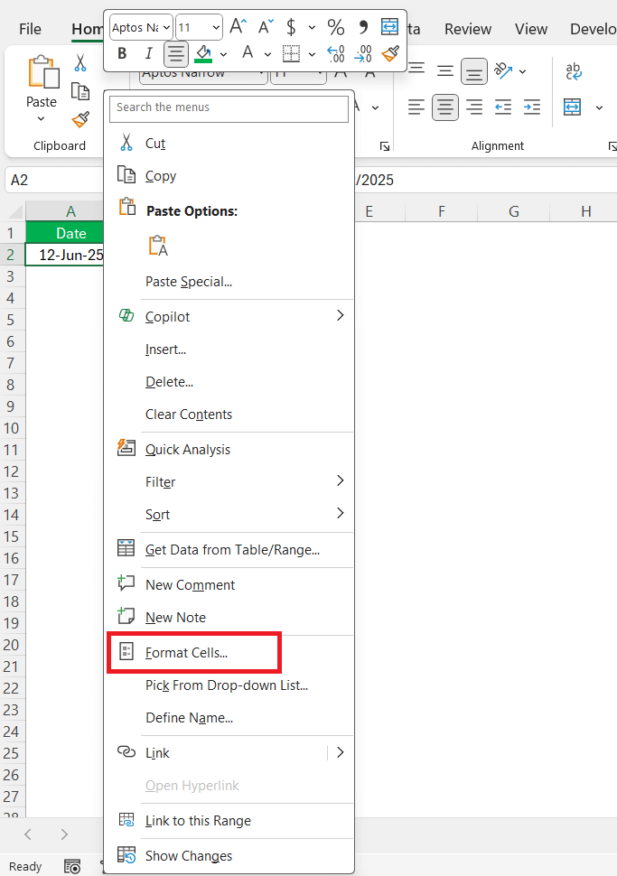 MM/DD/YYYY Format in Excel