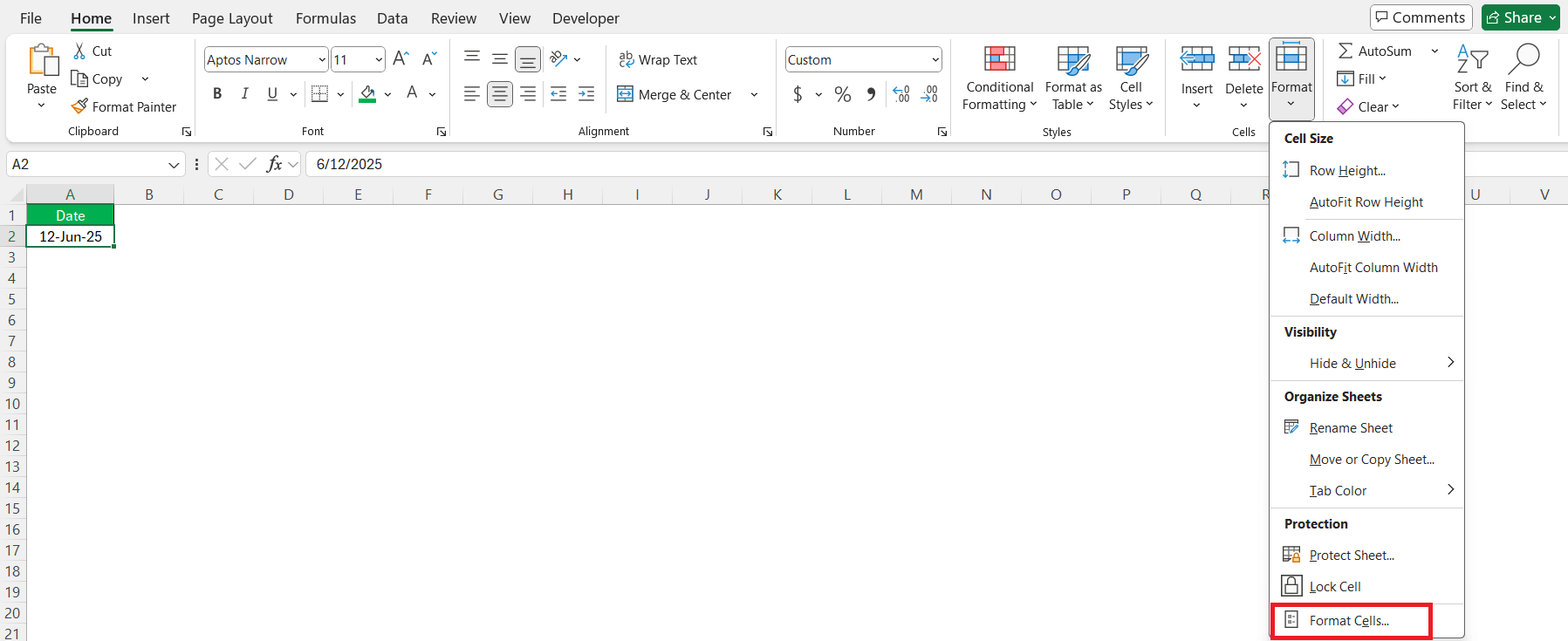 MM/DD/YYYY Format in Excel