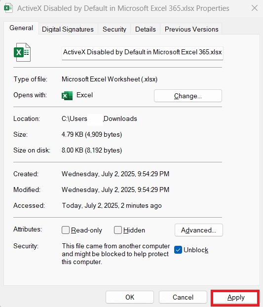 ActiveX Disabled