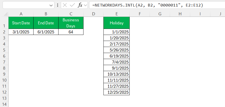 Calculate Business Days