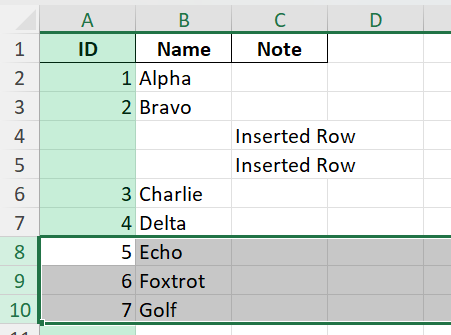 insert more than one row