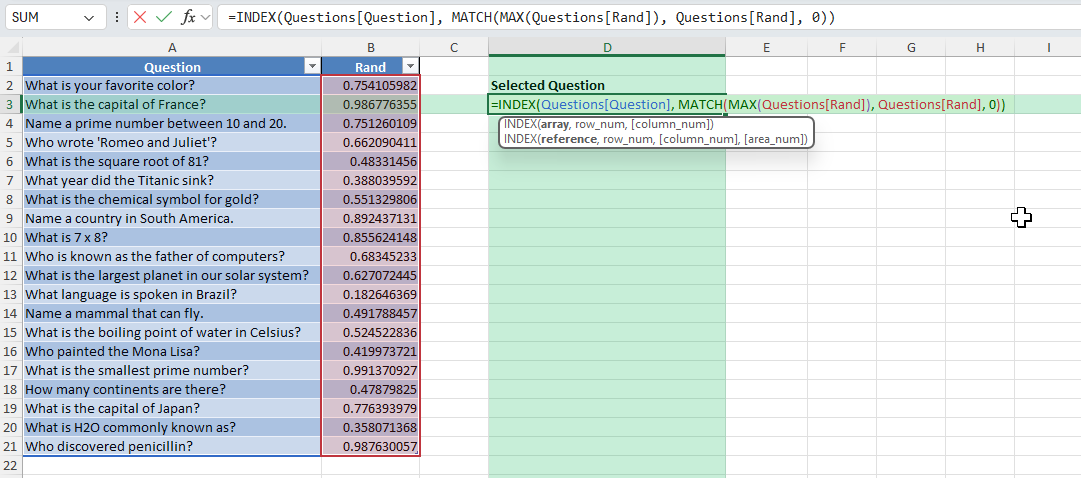 random question generator