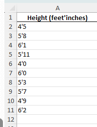 4'5 feet to inches