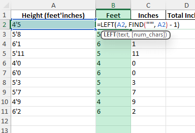 4'5 feet to inches