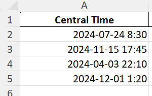 Central Time to Greenwich Mean Time