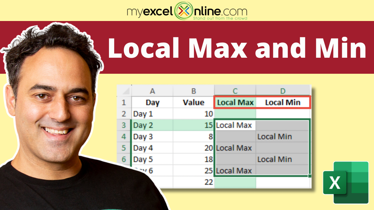 How to Find Local Max and Min in Excel | MyExcelOnline