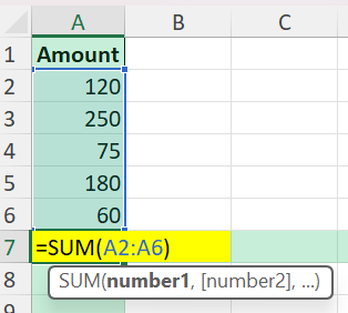 Total a Column