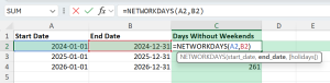 How to Calculate How Many Days in a Year Without Weekends in Excel ...