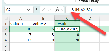 excel formulas not calculating