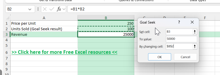 goal seek