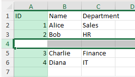 insert a row