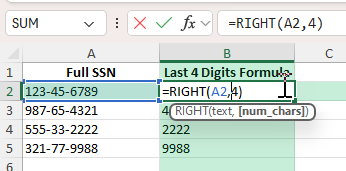 last 4 digits of ssn