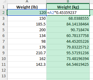lb to kg