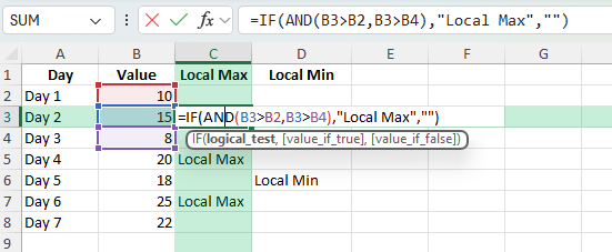 local max and min