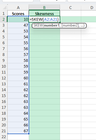 negatively skewed distribution