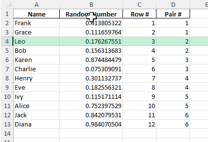 random pair generator