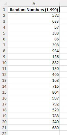 1 to 999 Number Generator 