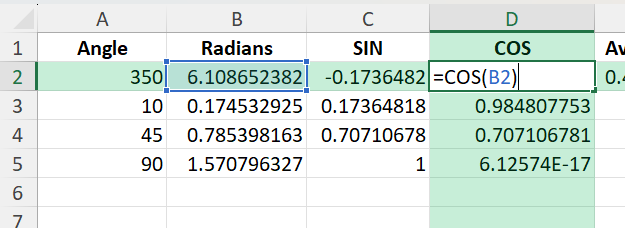 average degrees on a compass