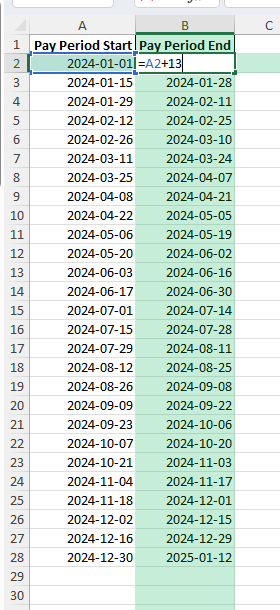 biweekly pay period