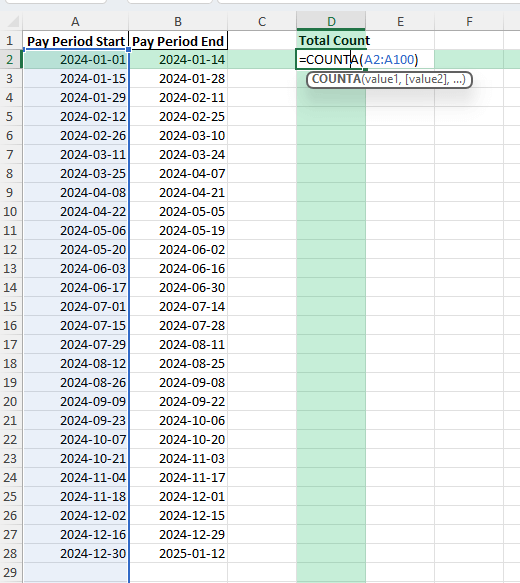 biweekly pay period