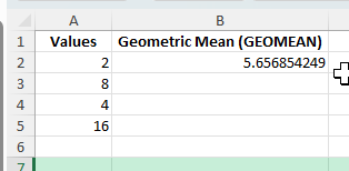 geometric mean