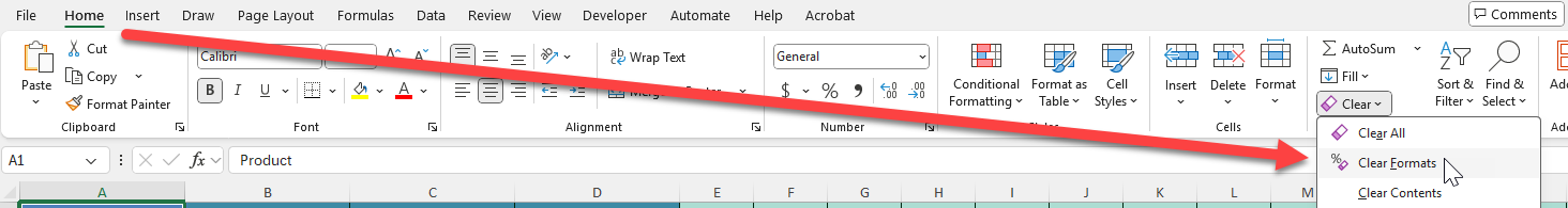 how to remove table in Excel