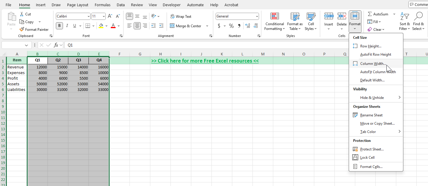 How to Make Cells the Same Size in Excel - Step by Step Guide | MyExcelOnline