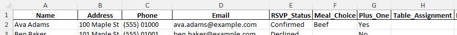 wedding guest list template