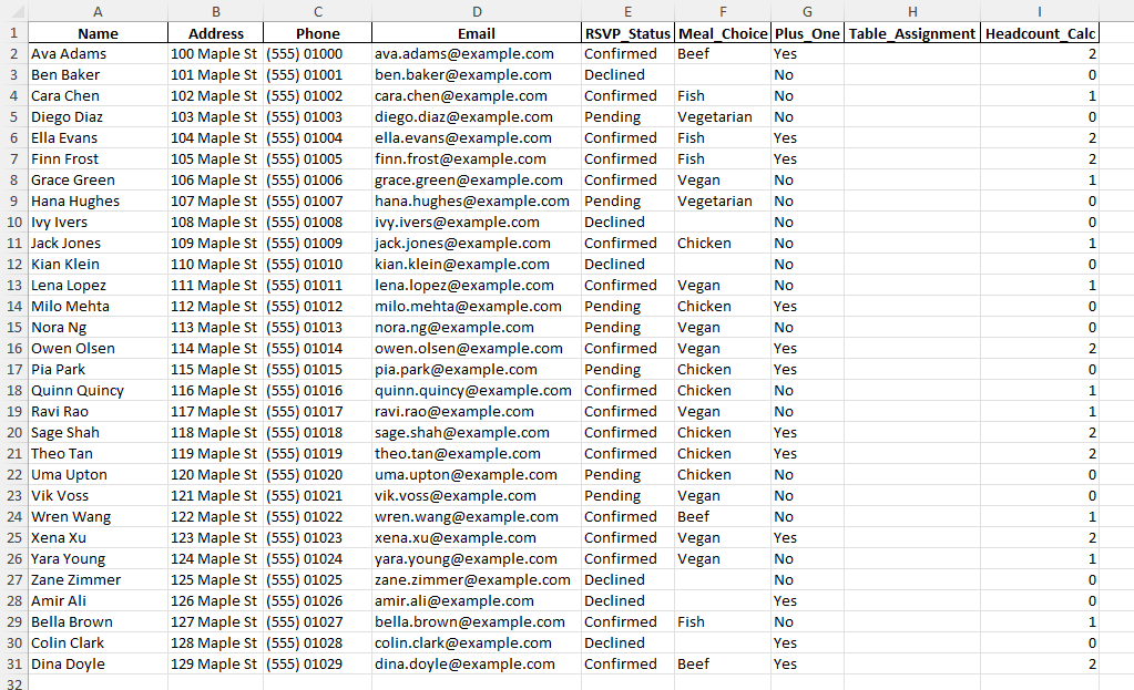 wedding guest list template