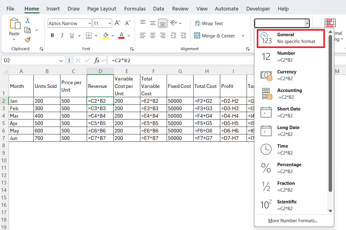 Excel Showing Formula instead of Result Excel Showing Formula instead of Result