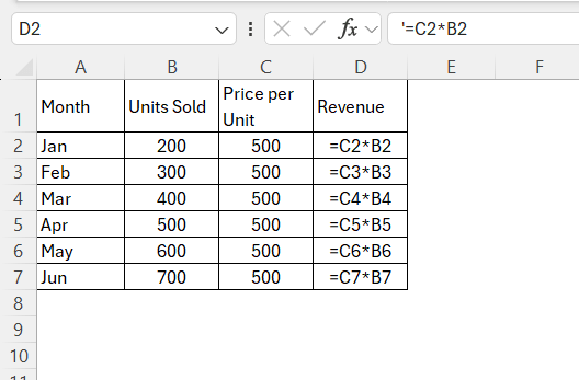 Excel Showing Formula instead of Result Excel Showing Formula instead of Result