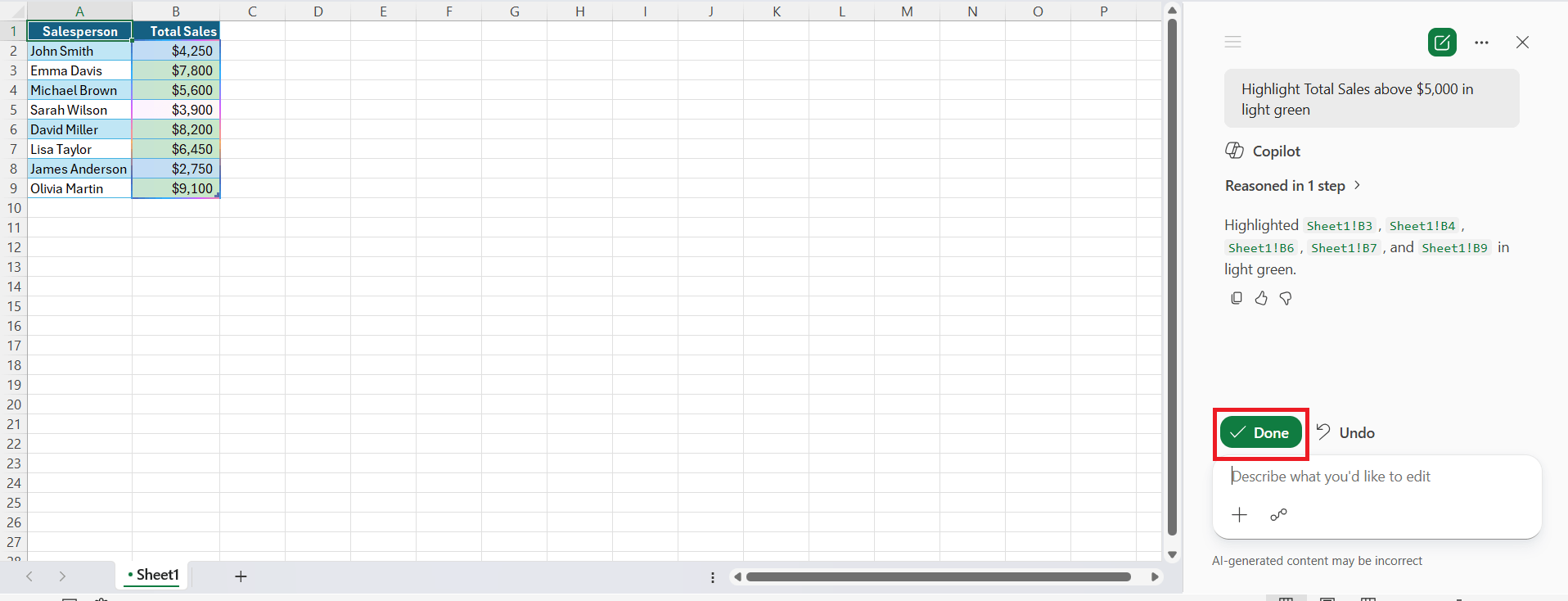 How to Use Copilot to Conditionally Format Cells in Excel