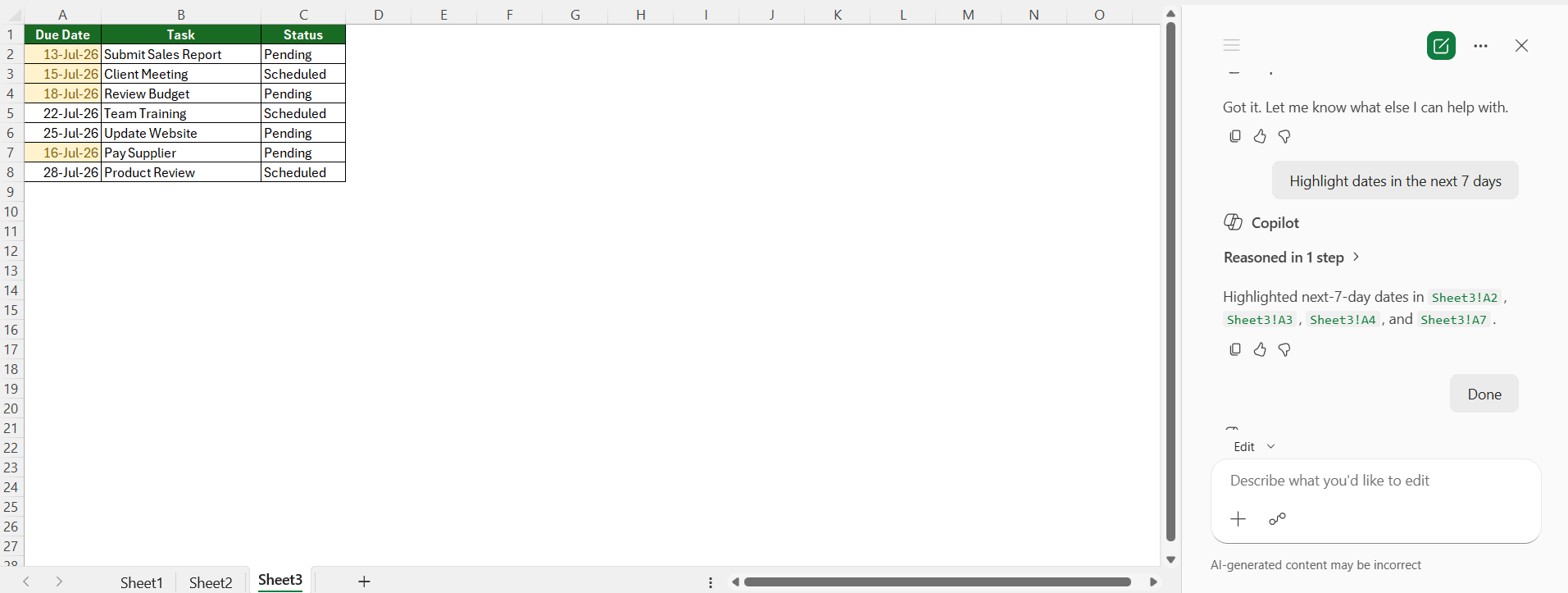 How to Use Copilot to Conditionally Format Cells in Excel