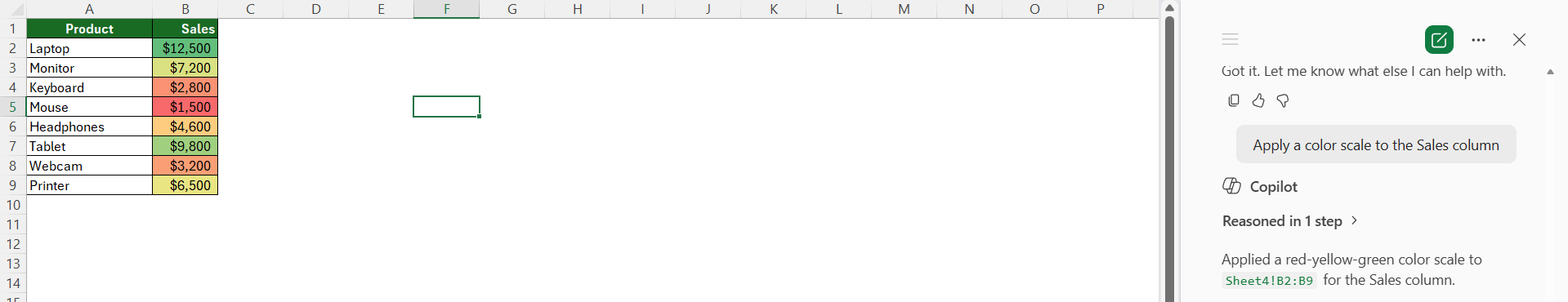 How to Use Copilot to Conditionally Format Cells in Excel