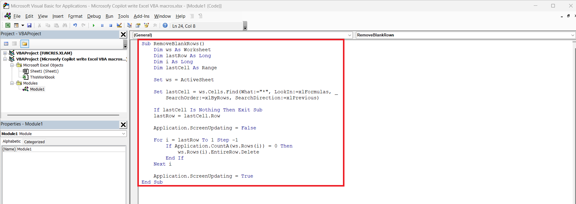 Copilot Write Excel VBA Macros