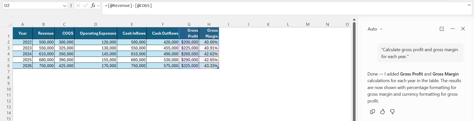 Financial Modeling with Copilot in Excel
