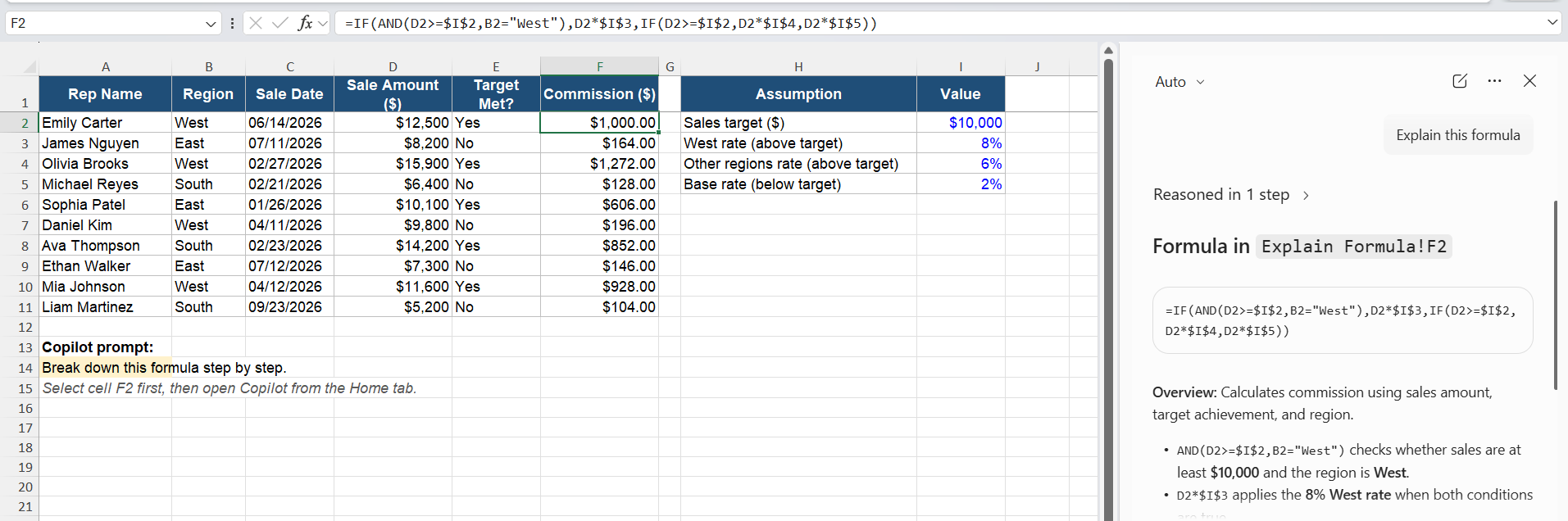 How to Fix and Explain Excel Formulas with Copilot
