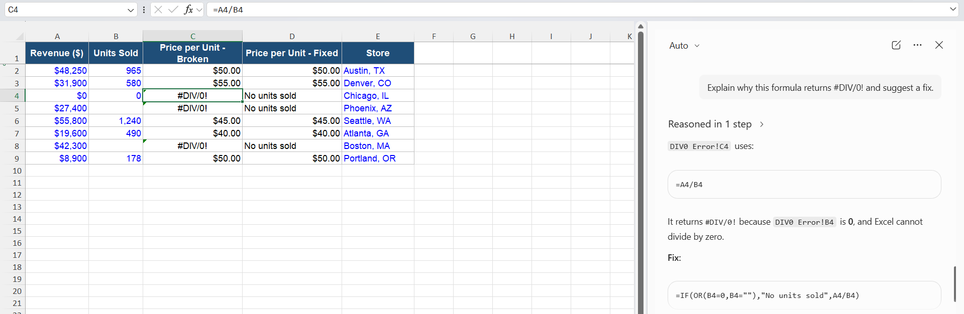 How to Fix and Explain Excel Formulas with Copilot