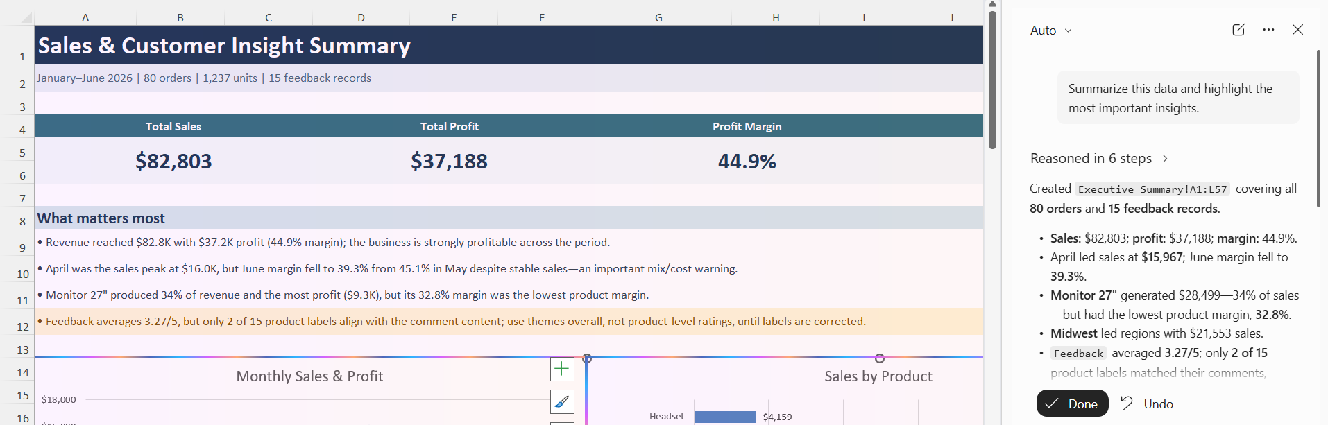 How to Summarize Excel Data with Copilot