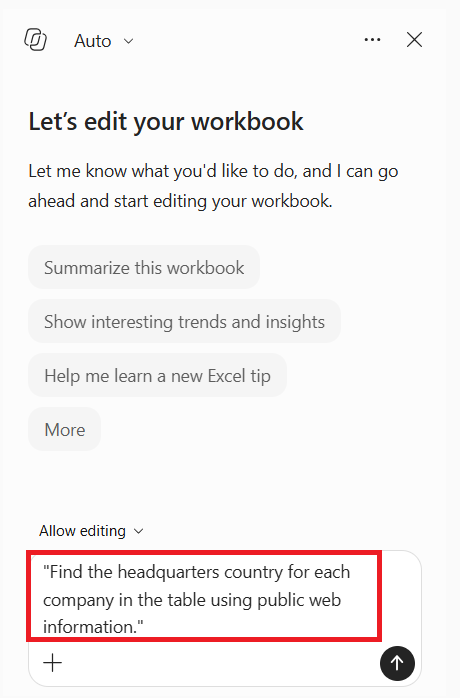 Web Data in Copilot for Excel