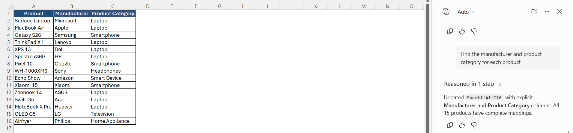 Web Data in Copilot for Excel