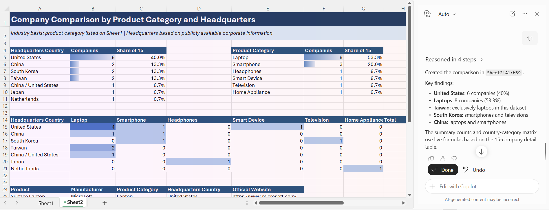 Web Data in Copilot for Excel