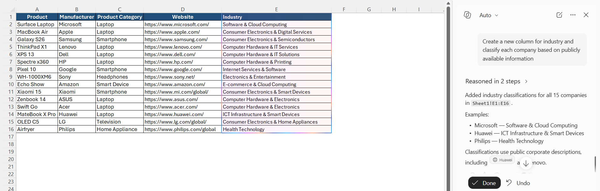 Web Data in Copilot for Excel