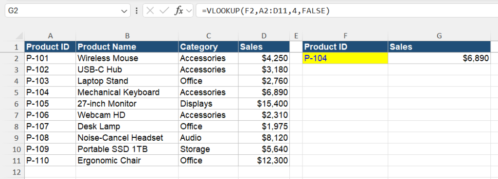 XLOOKUP and VLOOKUP Formulas with Copilot | MyExcelOnline