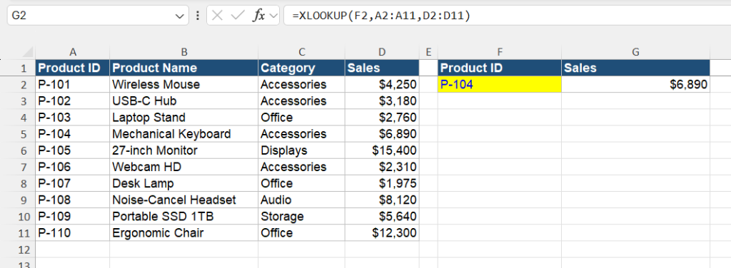 XLOOKUP and VLOOKUP Formulas with Copilot | MyExcelOnline